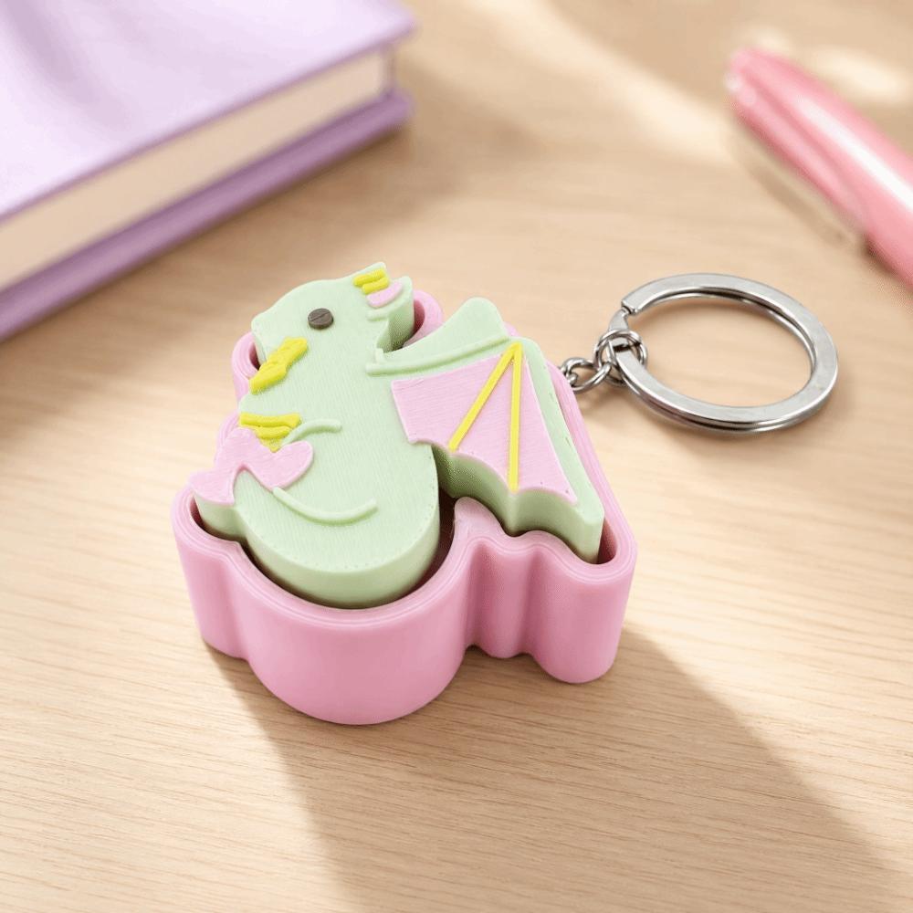 3D Printed Fantasy Flying Dragon Clicker Keychain Decompression Button Toy Party Favor