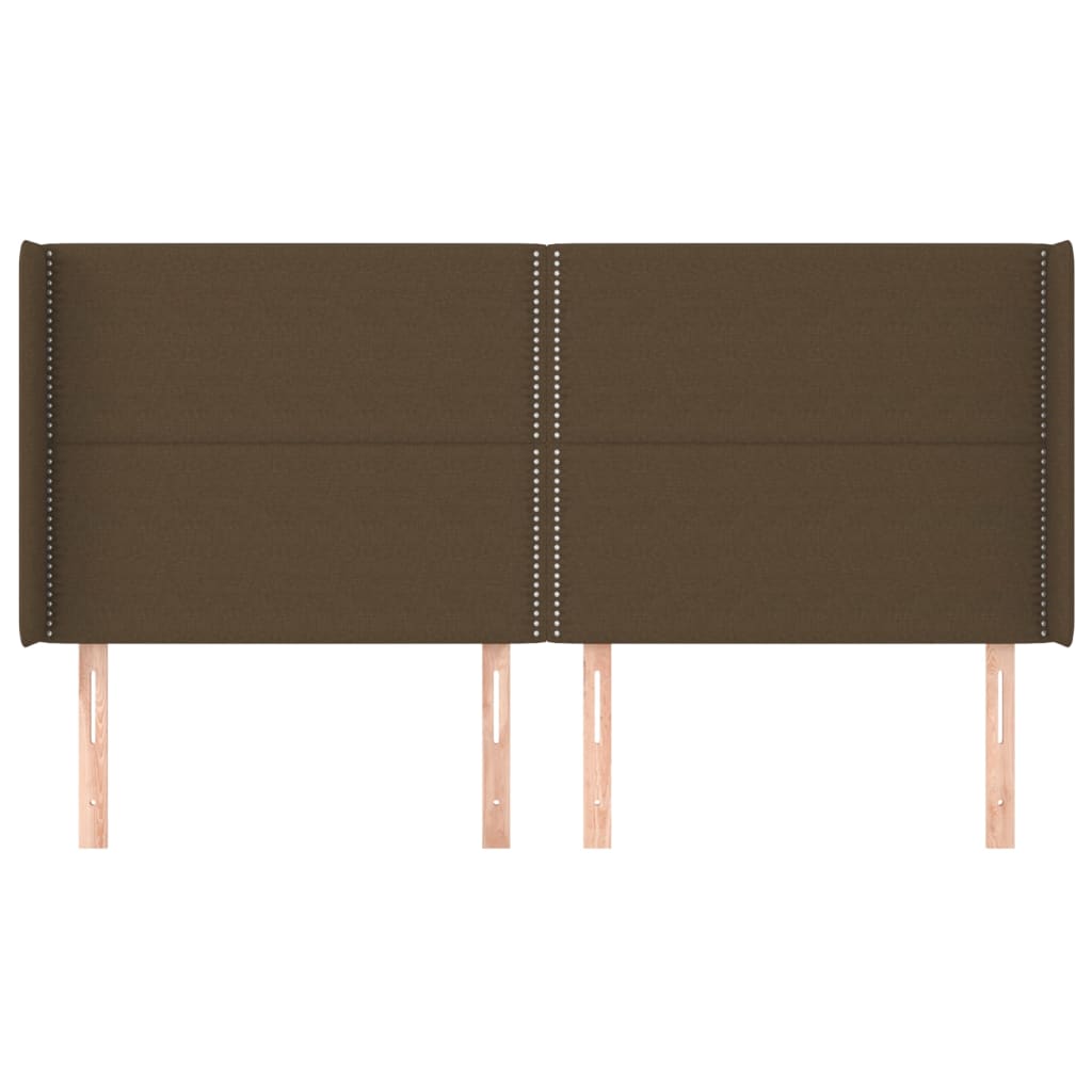 Box Spring Bed with Mattress & LED Dark Brown 180x200 cm Fabric
