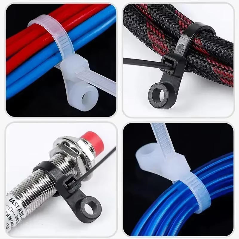 100 Stück Hochleistungs-Nylon-Kabelbinder mit festem Kopf Multifunktionaler selbstsichernder Kabelbinder für das Kabelmanagement im Innen- und Außenbereich
