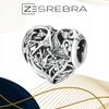 Heart Charms With Flowers, 925, Openwork Charm Pendant, Pr 925