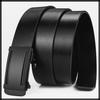 [White Fang] Belt, Automatic Buckle, Genuine Leather, Business, Casual, Alloy, Simple, Gift, Formal, Men's BTA430 (Black)