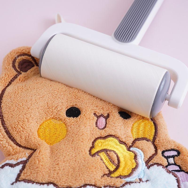 Soft Panda Bubu Dudu Hand Towel Double Layer Thick Absorbent Coral Fleece Hanging Towel Cute Bear Cartoon Towel for Home Towel
