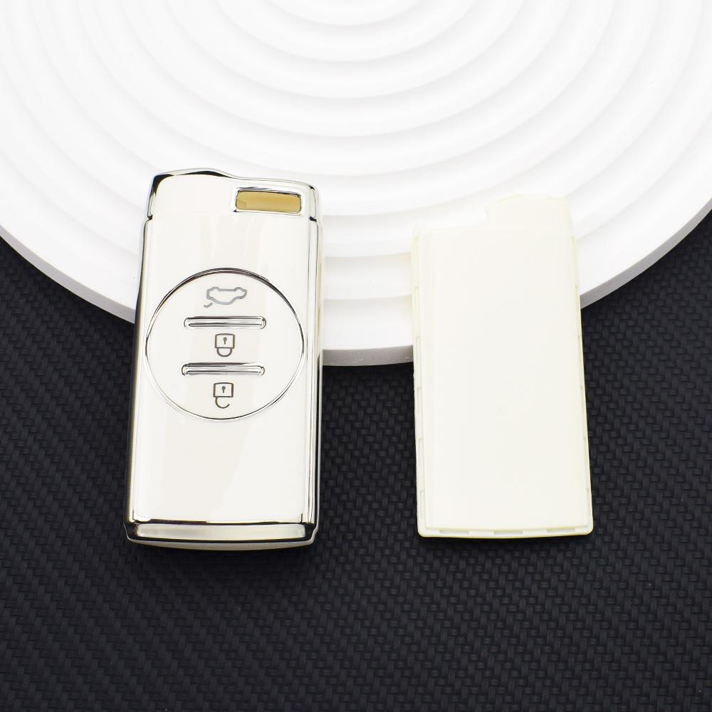 Silver Edge Shell Fob For Chery Tiggo 4 5X 7 Pro 8 Exeed Txl Tx Lx TPU Car Key Remote Case Cover Auto Accessories