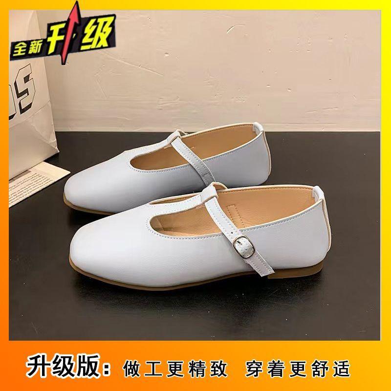 

Модная универсальная женская обувь Мэри Джейн, новая обувь-лодочки с мелким вырезом, ретро обувь на плоской подошве с Т-образной перемычкой, маленькие одинарные туфли для женщин 40