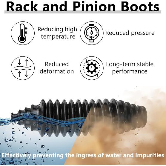 Steering Rack Boot Kit, Universal Steering Rack And Pinion Tie Rod Boots, Dustproof Silicone Inner Tie Rod Boot Set With Rack And Pinion Bellow Cable