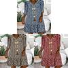 Summer Womens 3d Printed Polyester Vneck Midi Dress With Short Sleeves For Casual Wear
