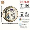 Hisun Tin Sign HD Aluminum Metal Sign All Were Mad Here Alice In Wonderland Round Wall Decor Retro Cheshire Cat Girl Design Tin Poster for H