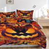 3pc Pumpkin Halloween Cover Set - 1 Quilt Cover + 2 Pillowcases, All Seasons Bedroom Setting, Perfect for Home008
