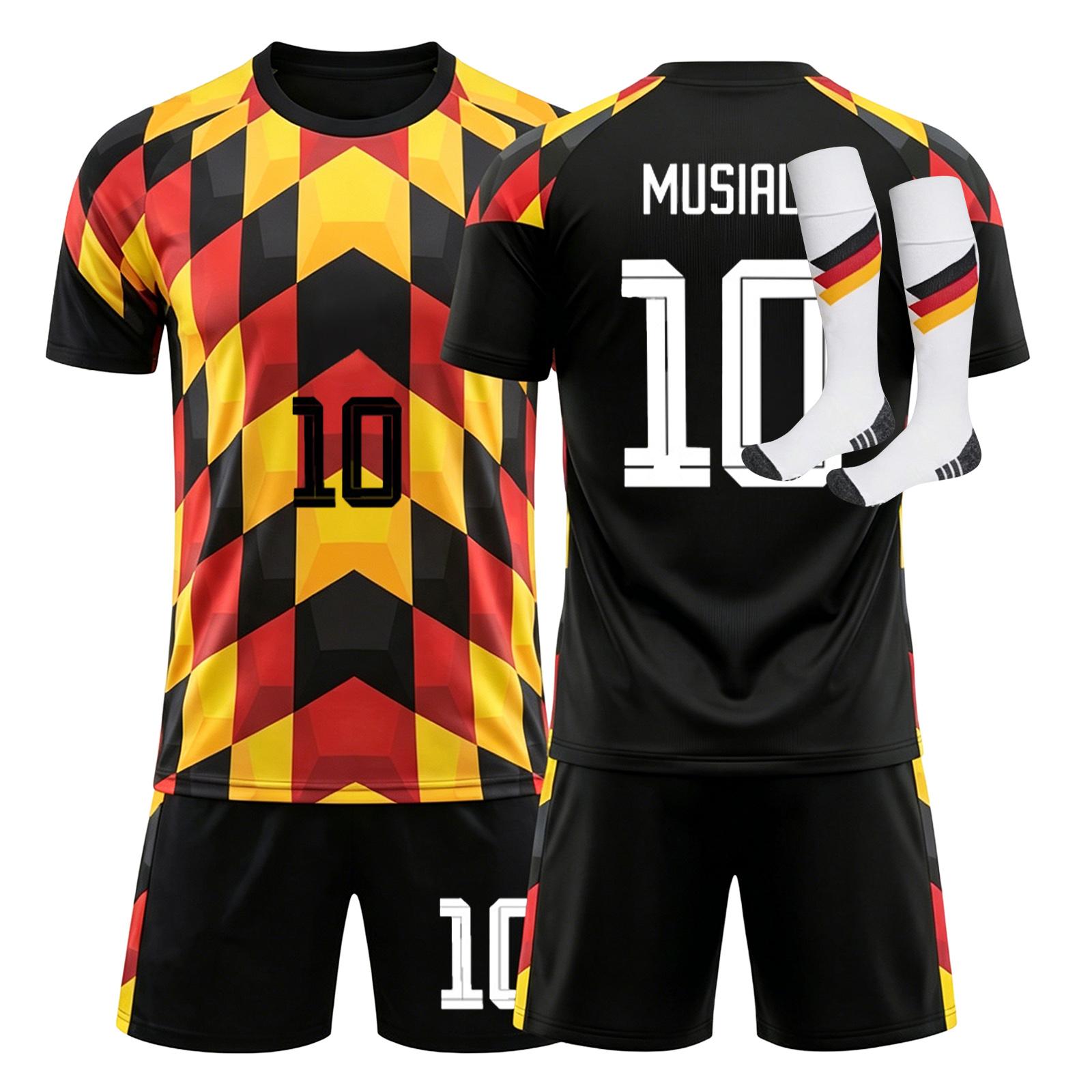 Men s Soccer Uniform Set Three Piece Athletic Team Jersey Shirt Shorts and Socks Sportswear for Training and Competition L