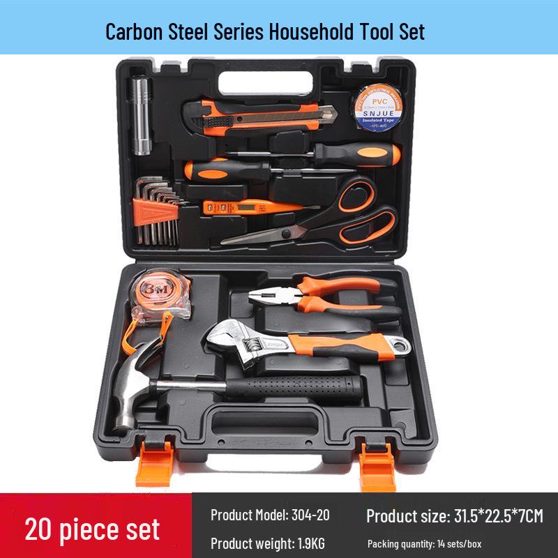 Carbon Steel Hand Tool Kit for Home, Vehicle, and Auto Repair