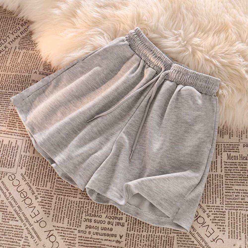 Women's Elastic Waist Drawstring Shorts Loose Fit Casual Sweatshorts Soft Polyester Summer Lounge Shorts