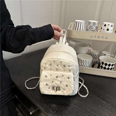 Summer New Fashion Portable Small Bag Women's Diamond-encrusted Diamond Chain Bag Casual Backpack Women