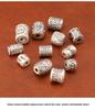Sterling Silver S999 Ethnic Spacer Beads: Retro Barrel & Ruyi Lock Lucky Beads for DIY Jewelry.