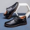 Flat Non Slip and Waterproof Leather Shoes for Men Round Toe Man Casual Shoe Social Luxury Sale Footwear Offer Adults Legitimate