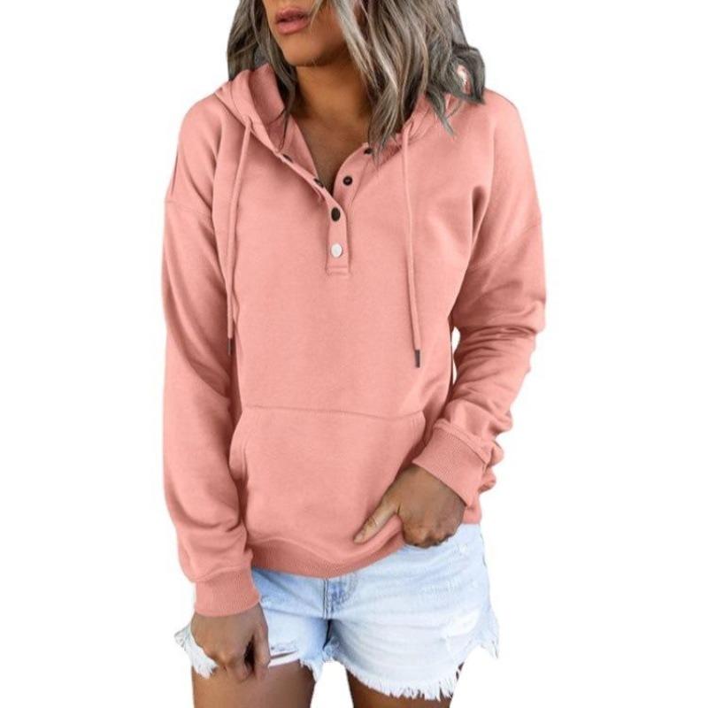 Autumn Winter Women's Long-sleeved Loose Casual Hooded Drawstring Pocket Hoodie Women's Pullover Sweatshirt