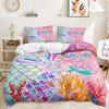 Mermaid Beautiful Rainbow Bedding Set Polyester Duvet Cover Set Single Full Twin Queen Comforter Sets for Girls Women Bed Linen