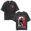 Anime Akira Vintage Washed T Shirts 90s Japanese Manga Shotaro Kaneda Tshirt Men Women Clothing Oversized Tshirts Streetwear