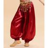 Kids Girls Silky Tassel Waistband Harem Dance Pants Arabian Princess Belly Dance Costume Indian Bollywood Ballroom Dress Up