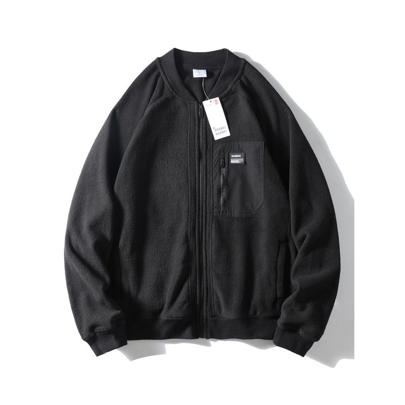 American Double-Sided Polar Fleece Jacket Men's Fall/Winter Baseball Uniform Export Cardigan Outdoor Fleece Coat Liner Jacket