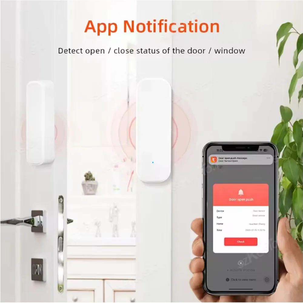 Zigbee Door Sensor Wireless Window Sensor with App Notification Alert For Home Security Compatible with Alexa Google Assistant