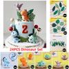 3D Jurassic Dinosaur Cake Decoration Tyrannosaurus Rex Triceratops Pterosaur Kids Happy Birthday Party Cake Ornaments Decoration