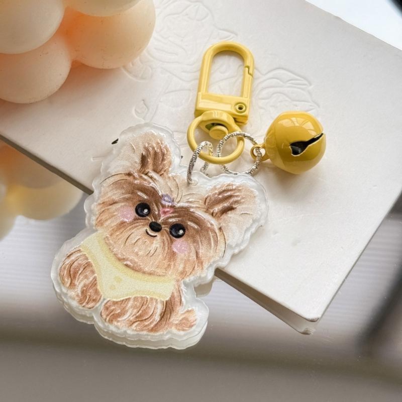Dog Themed Acrylic Keychain Lightweight Cartoon Animal Keyring Bag Pendant Accessories for Pet Lovers and Students