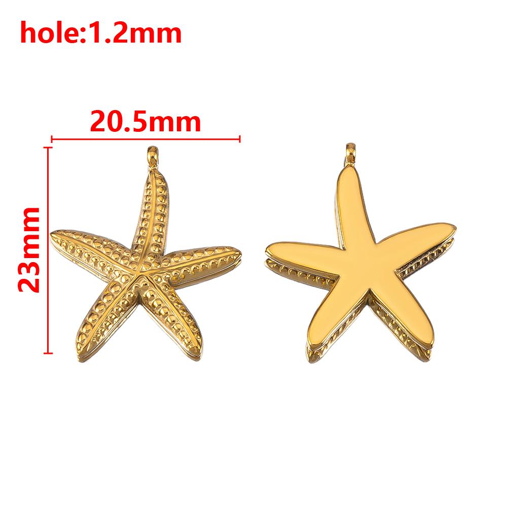 5pcs Stainless Steel Summer Starfish Sea Star Charms for DIY Earring Jewelry Materials Making Pendants Supplies Crafts Wholesale