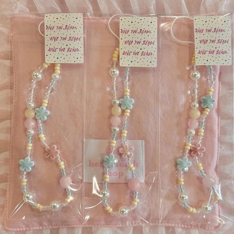 Eye Catching Mobile Phone Chain Plastic Beaded Cellphone Lanyard For Women Girls Telephone Strap Jewelry Drop-resistant