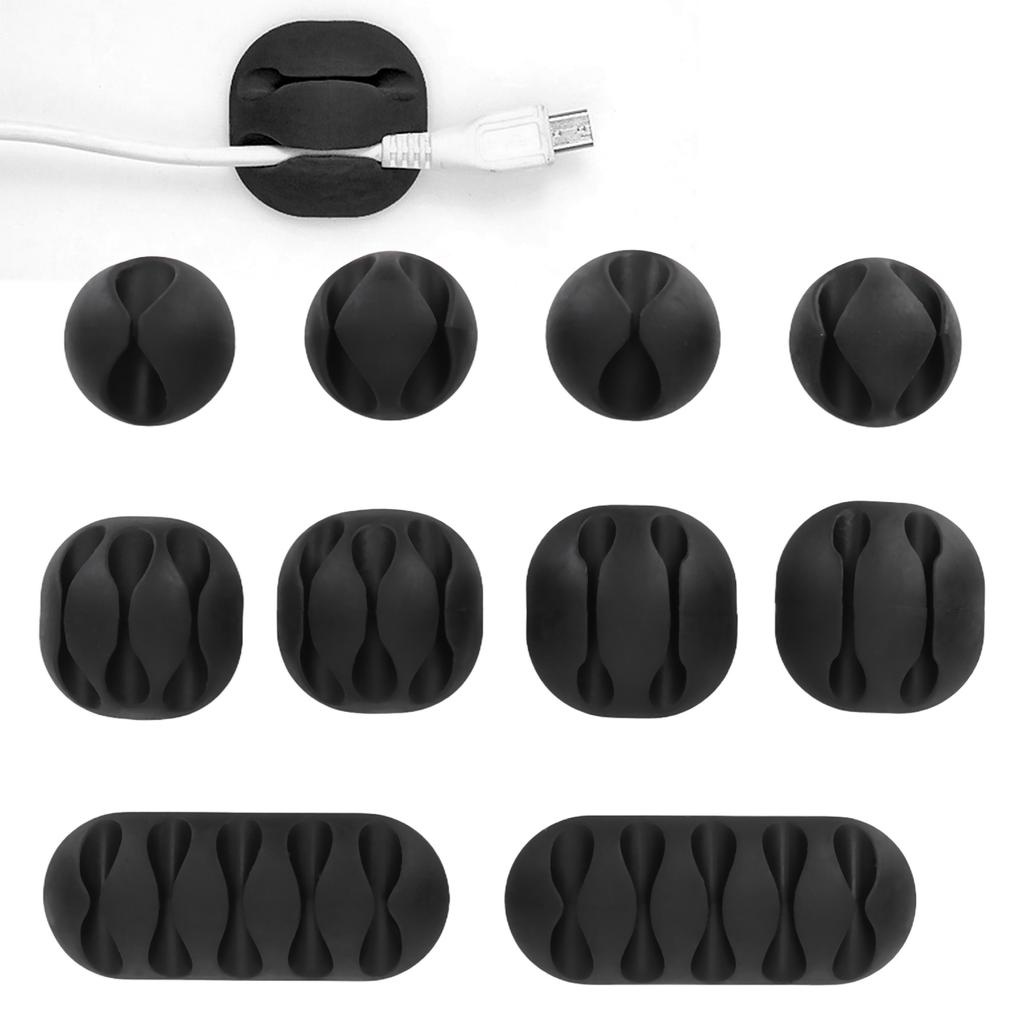 10pcs Cable Clip Cord Self Adhesive Wire Management for Beauty Equipment Desk Data Lines