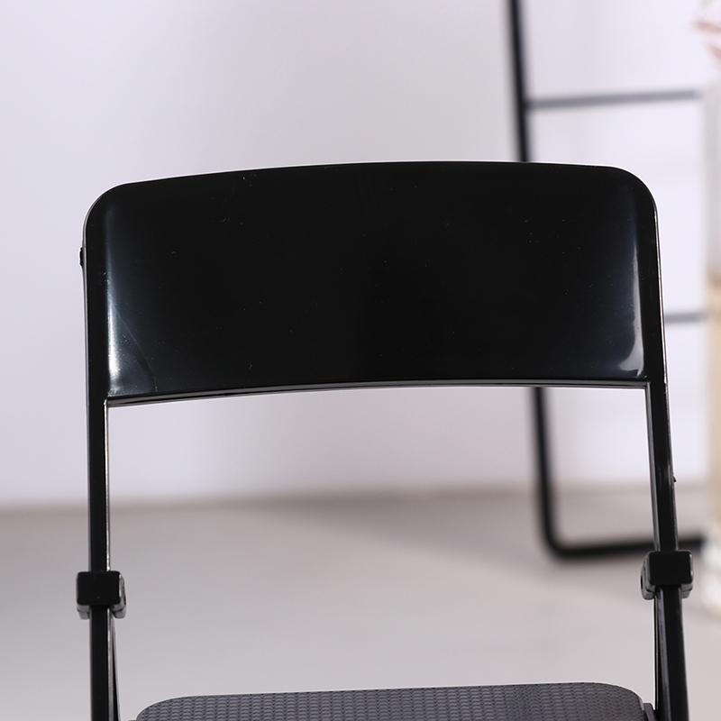 Black Painted Metal Folding Chair 1:6 Scale Dolls House Miniature Accessories