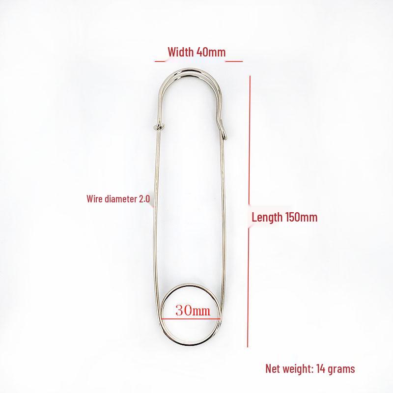 150mm Extra Large Safety Pin, 2.0mm Wire, Irregular Iron, Clothing & DIY Jewelry Accessory