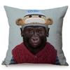 Nordic Animal Portrait Art Sofa Decorative Pillow Case Funky Cow Bear Rabbit Elephant Wear Clothes Style Cushion Cover Cojines
