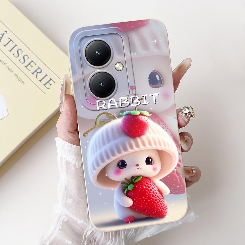 For Xiaomi Poco M6 5G Case Cover Silicone Luxury Fashion Flowers Kawaii Cute Cat Shockproof Phone Case 23128PC33I