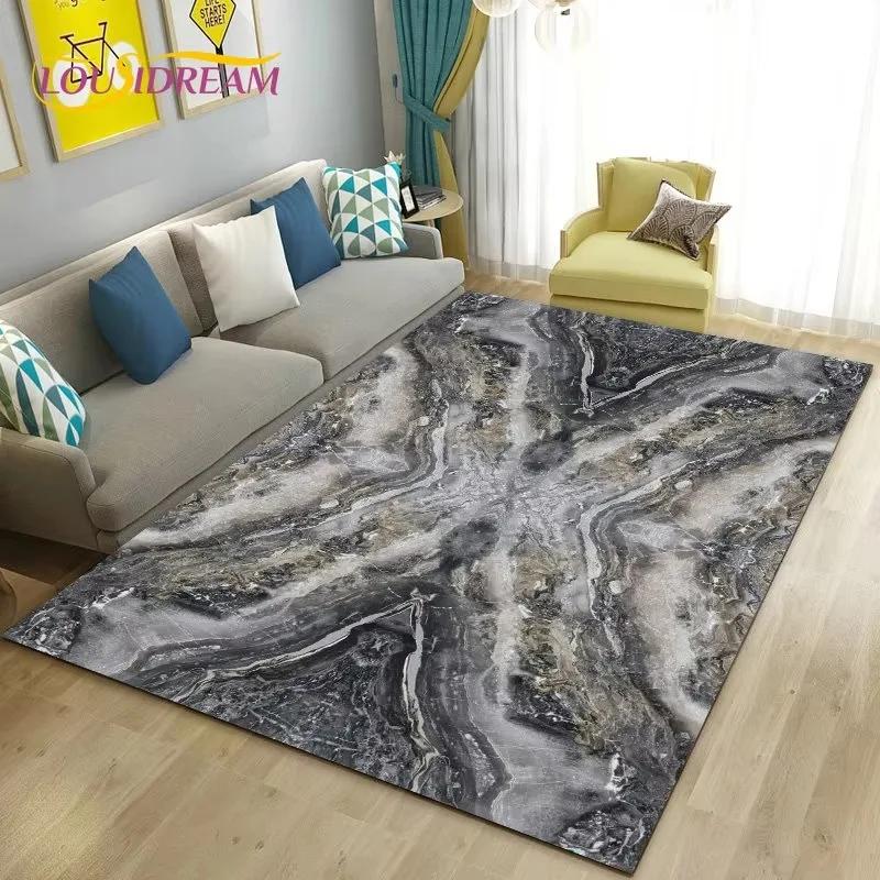 Colour Blue Gold White Marble Area Rug Large Carpet Rug for Living Room Bedroom Sofa Doormat Decoration Kids Non-slip Floor Mat