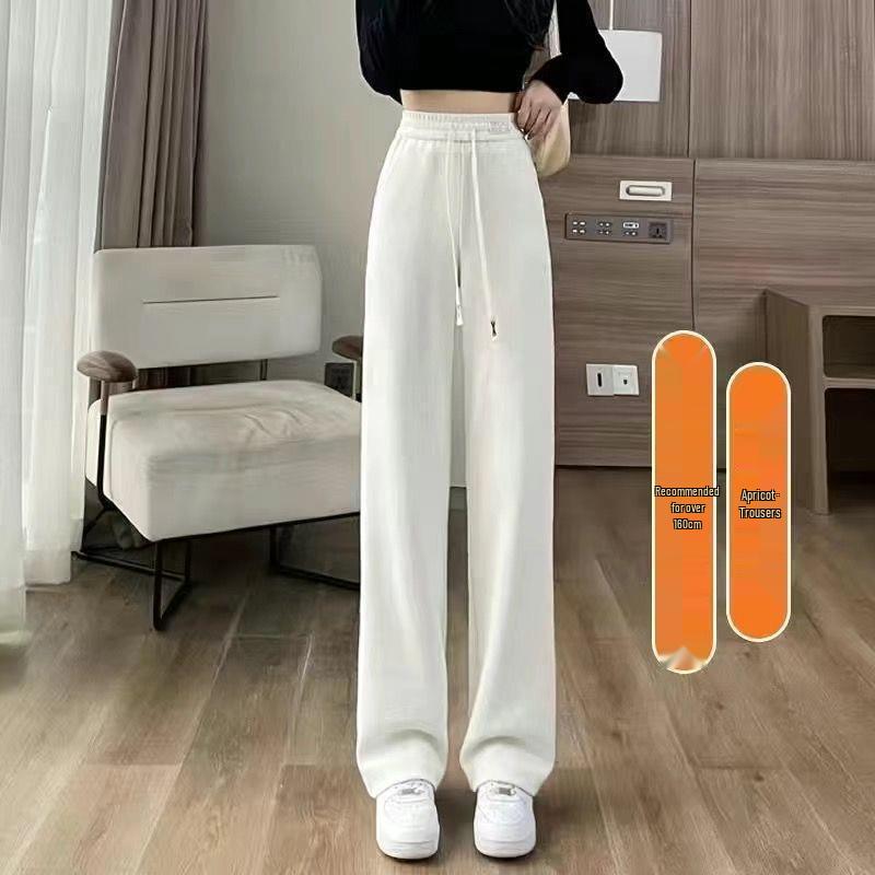 

Women s Plus Velvet Corduroy Wide-Leg Pants - High-Waisted Thickened Straight-Leg, Autumn/Winter 2025 Collection M for 40-50 kg