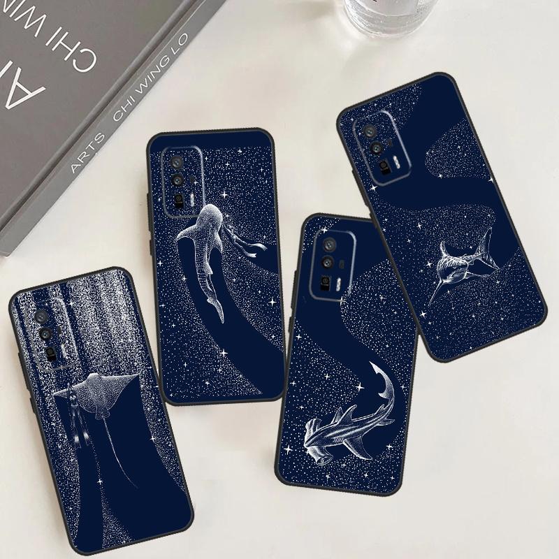 Starry Orca Whale Shark Case For POCO X6 Pro X3 X4 X5 M6 Pro F5 F3 M5s Xiaomi 13T Pro 11T 12T 12 13 14 Ultra Cover