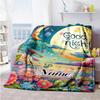 Flowers Plants Dream Customize Text Blanket Gift Personalized Blanket Warmthful Decor for Bed Sofa Bedding Seaside for All Occasions