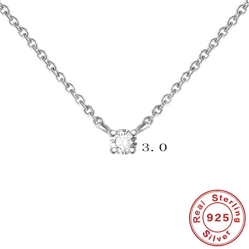 S925 Sterling Silver Feminine Minimalist Temperament Collarbone Chain Creative Fashion Zircon Short Accessories Necklace