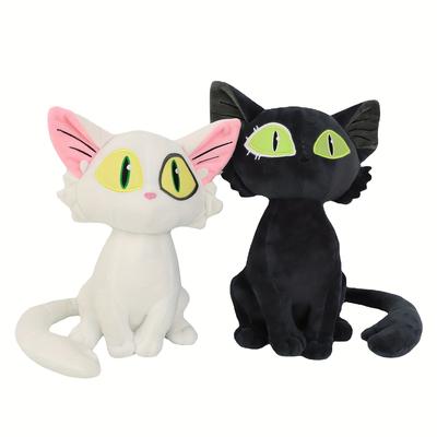 Cartoon Film Pluche Speelgoed Kawaii Witte Kat En Zwarte Kat Knuffels Pluche Verjaardagscadeau Voor Kinderen Meisjes