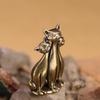 Brass Three Little Kittens Small Statue Retro Animal Cats Miniatures Figurines Desktop Decorations Crafts Home Decors Ornaments