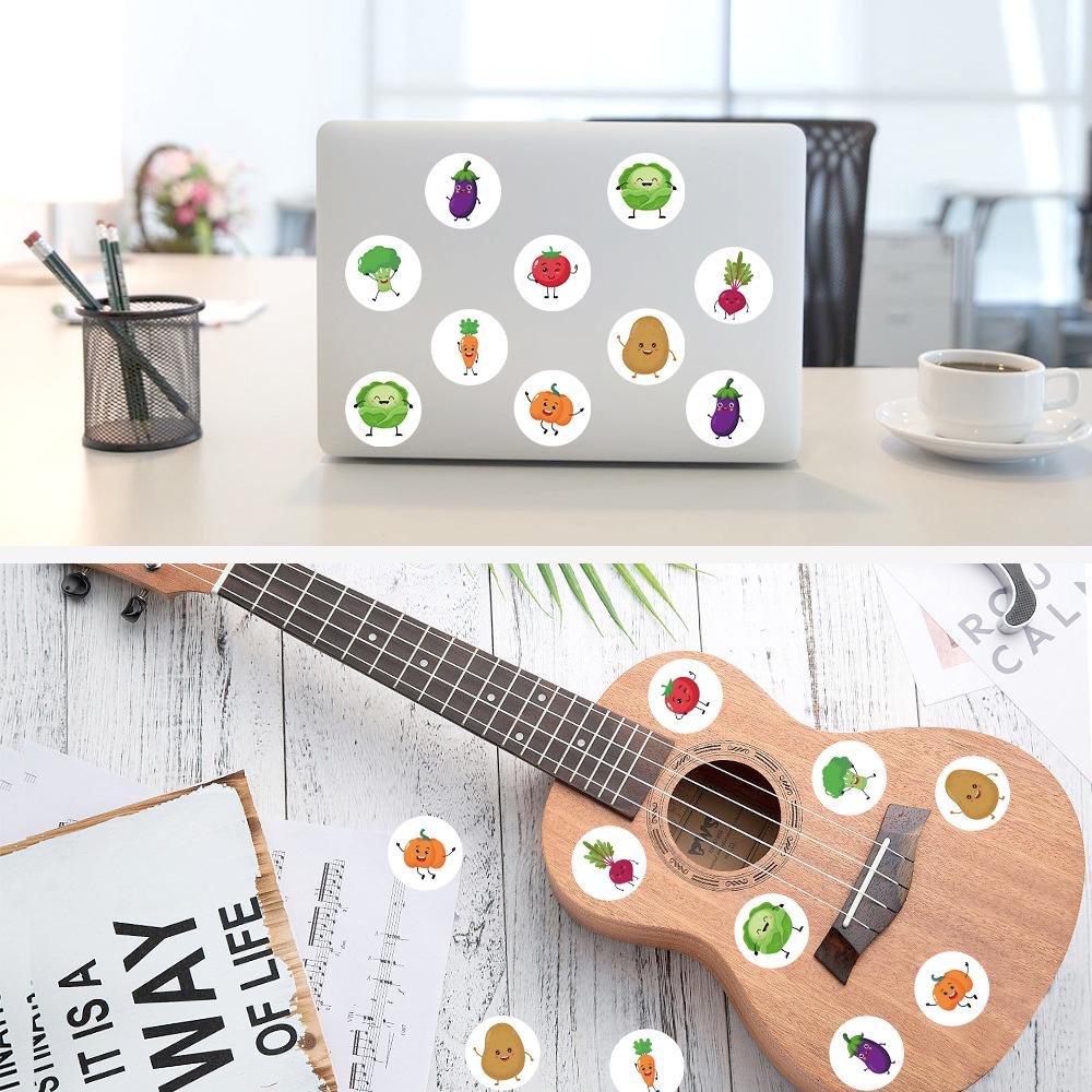 500 Stickers/Roll - Cross-border Vegetable Stickers for Journals, DIY, Sealing, and Packaging.