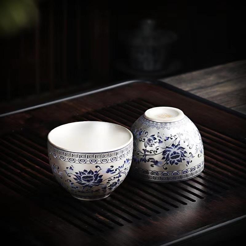 Full Silver Blue And White Twisted Lotus Beam Pot, One Pot And Two Cups Of Tea Set, Convenient For Home Use, New Teapot, Teapot