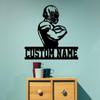 Custom Steel Basketball Athlete Wall Sign with Personalized Family Name - Sturdy Metal Decor for Indoor & Outdoor, Custom Wall Sculpture
