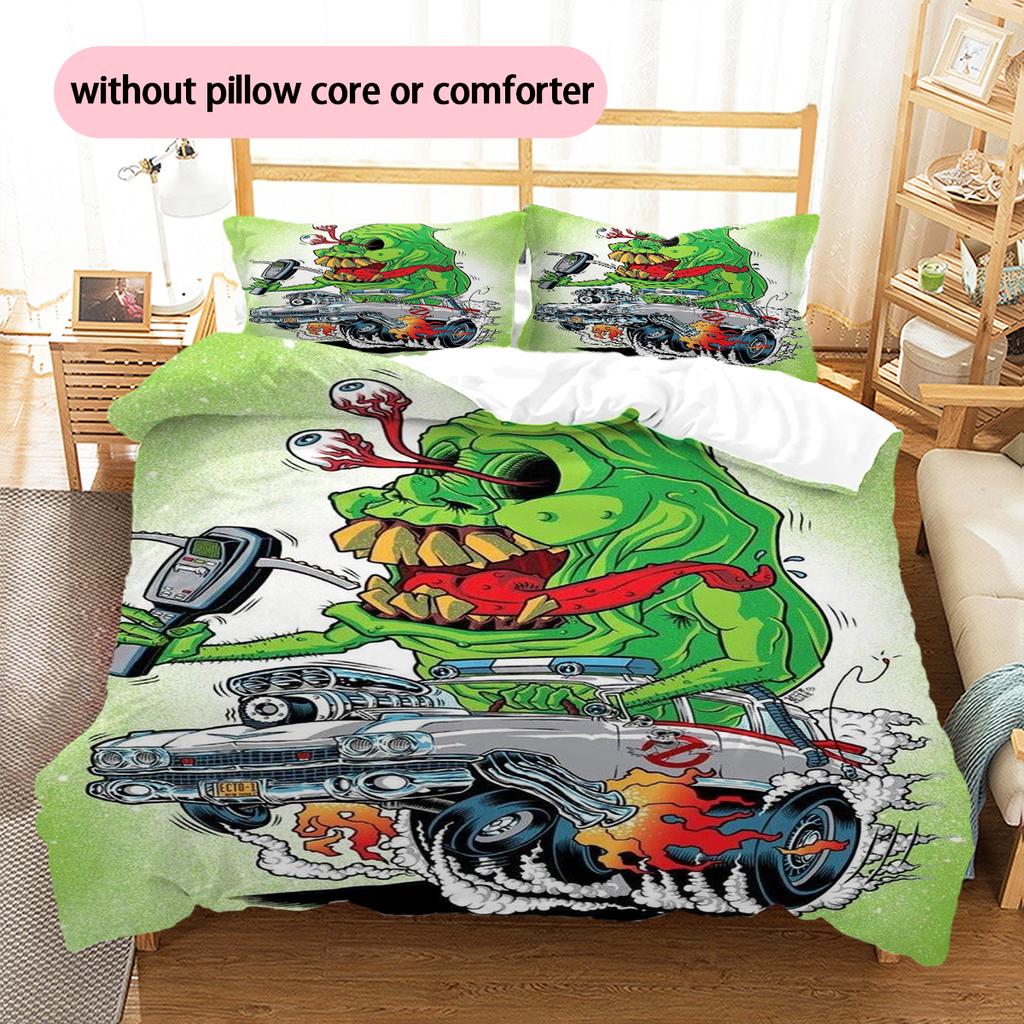 Cartoon Pattern Bedding Quilt Set Quilt Cover Pillowcase Home Decoration Birthday Gift (1 * duvet cover + 2 * pillowcase, without core)
