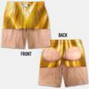 Men 3D Illusion Fake Butt Prank Swim Trunks Drawstring Board Shorts Leopard USA Flag Loose Beach Shorts Funny Gag Gift