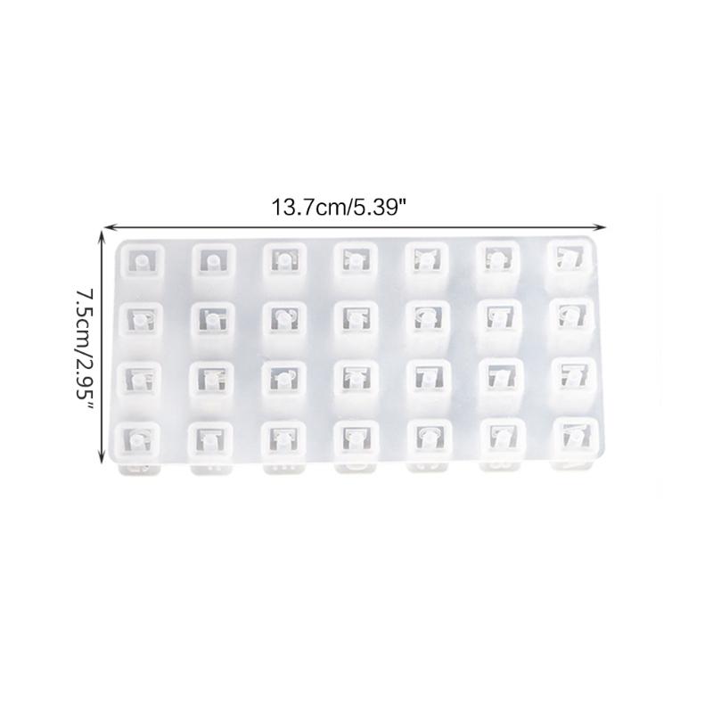 Simple Style Alphabet Cube Beads Letter Beads Used for Bracelet Made Jewelry Making DIY Crystal Epoxy Resin Mold 2 Pcs