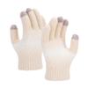 Men's And Women's Knitted Yarn Five Finger Warm Gloves With Thick Velvet Gloves