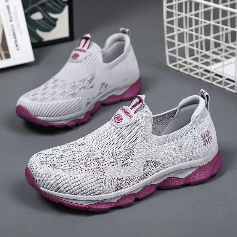 Old ******* cloth shoes women's ****** and autumn mother sports shoes one pedal middle-aged walking shoes s**t sole comfortable elderly shoes