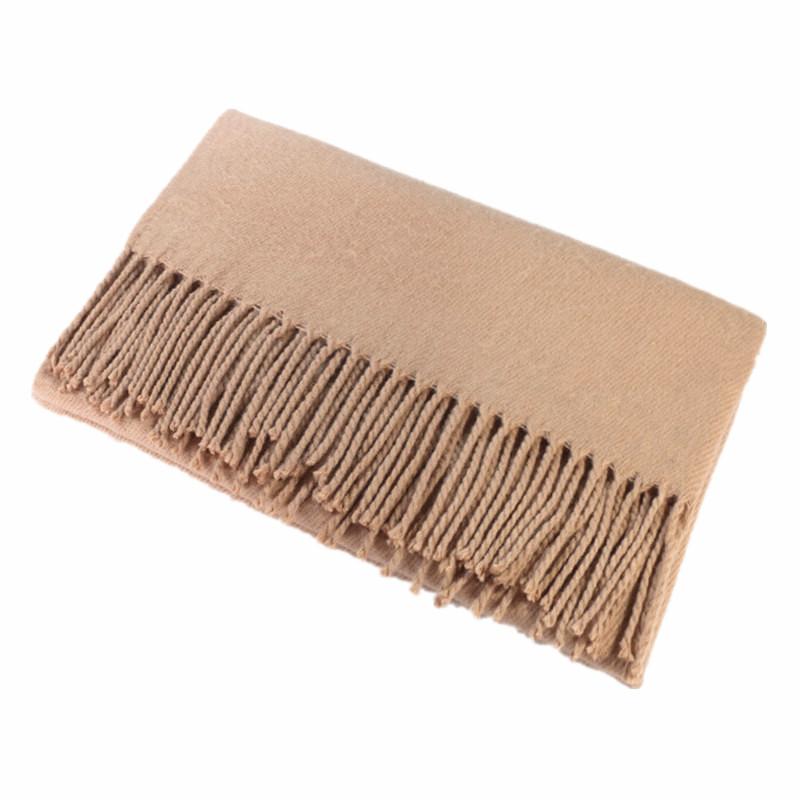 Camel Solid Color Scarf Autumn and Winter Warm Thickened Imitation Cashmere Shawl Dual-use Tassel Men's and Women's Couple Scarf Winter
