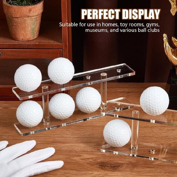 2Pcs Professional Golf Ball Organizer Acrylic Display Rack 8 Ball Storage Double Layer Golf Ball Display Stand Easy Use